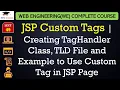 L49 JSP Custom Tags Creating TagHandler Class TLD File and Example to Use Custom Tag in JSP Page