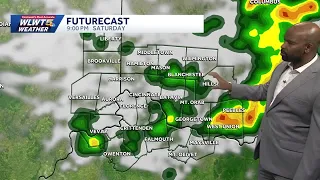 Chance for rain storms lingers into weekend as heat soars