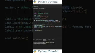 Changing The Font in Tkinter Python Tutorial