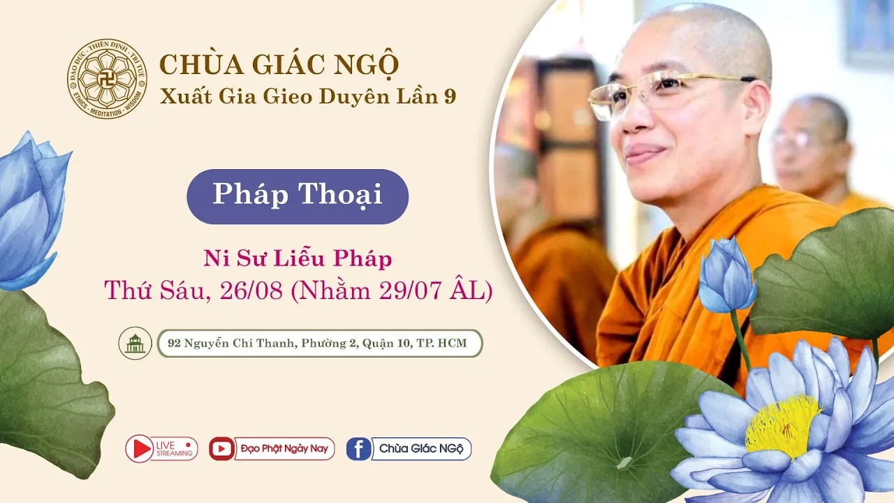 Ni sư Liễu Pháp chia sẻ pháp thoại trong khóa tu Xuất Gia Gieo Duyên lần 9 tại chùa Giác Ngộ