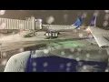 SNOWY Takeoff De-Icing - United Airlines 737 MAX-8