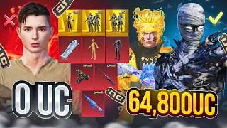YANGI PROFILNI 64,8000 UC KUCHAYTIRDIM - OBUNACHIM SHOKDA 🥵 PUBG MOBILE!