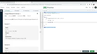 How to find the largest element in the array Geeks for Geeks