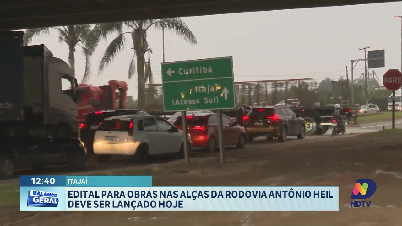 Obras na alças Rodovia Antônio Heil, fechamento de Balsa por dois domingos, e Ponte rio Gravatá