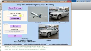 Image Text Watermarking using image processing matlab project code