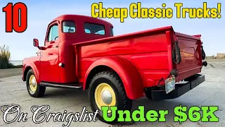 Craigslist Finds 10 Classic Trucks for Sale by Owner at Shockingly Low Prices