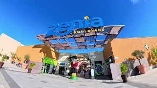Zenia Boulevard Shopping Center Walk Drone Tour Orihuela Costa Spain 4K