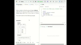 Second Highest Salary LeetCode 176 SQL Query