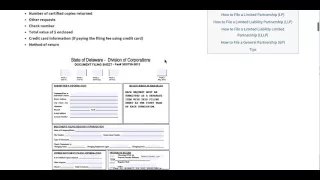How to Start a Partnership LP LLP LLLP GP in Delaware Division of Corporations