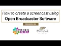 Screencasting for E-Learning using Open Broadcaster Software