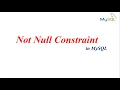 MySQL Tutorial Not Null Constraint