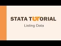 Stata Tutorial Listing data