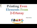 Even Numbers in 2-D Array Java Program interview preparation leetcode