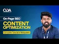 Content Optimization in On-Page SEO Content Optimization Complete Tutorial in Malayalam CDA