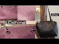 Watch me transform this Purple Coach bag to black How to dye leather