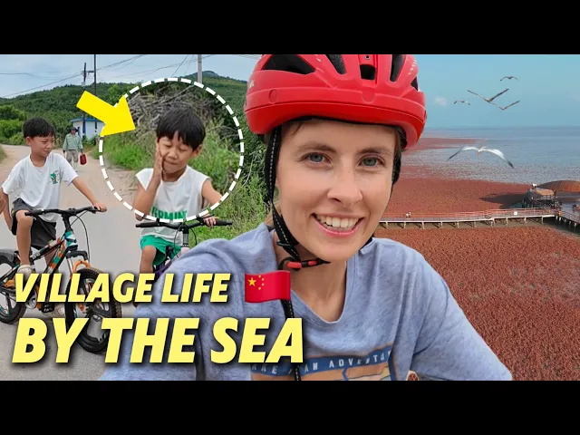 Coastal Liaoning Rural Life Bike Tour Local Reactions to an Unseen rural life in coastal China 🌊 Locals react to finding an American & Uyghur in their village!