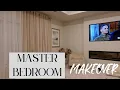 MASTER BEDROOM - NEW CURTAINS POTTERY BARN BEDDING WARM NEUTRAL AESTHETIC CHEER MOM LIFE