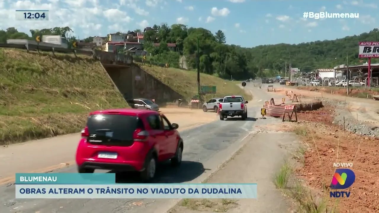 Obras em viaduto de Blumenau alteram trânsito da cidade