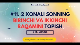 Flowgorithm 2 xonali sonning 1 - va 2-raqamini topish