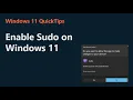 Enable Sudo on Windows 11