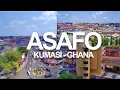 Beautiful Kumasi Asafo Drone Shot 4K Ghana Africa Asao Market Interchange Roundabout