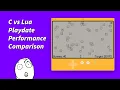 How much faster is C than Lua for Playdate game development