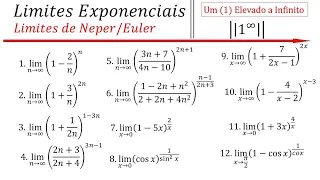 Limites Exponenciais (Limites de Neper) | Limites de Indeterminação 1 (um) Elevado a Infinito