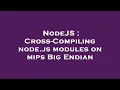 NodeJS Cross-Compiling node js modules on mips Big Endian