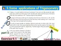 10th class math Chapter 9 Some applications of trigonometry Exercise 9 1 Q no 9 10 CBSE NCERT