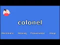 COLONEL - Meaning and Pronunciation