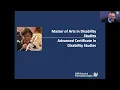 Online Q A Session MA and Advanced Certificate in Disability Studies Programs