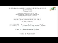 DT - Functions in Python Problem Solving using Python SNS Institutions