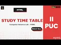 Study Time Table HTML Program Second PU Computer Science Lab Karnataka In Kannada