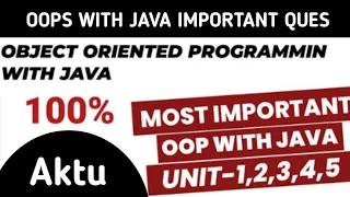 Object oriented programming with java aktu important question 2024 OOPS with Java aktu imp