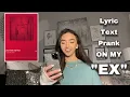 SONG TEXT PRANK ON MY EX THIS DIDN T GO AS PLANNED YOU BROKE ME FIRST BY TATE MCRAE