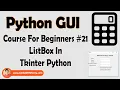 ListBox In Tkinter Python Tkinter GUI Tutorial In Hindi