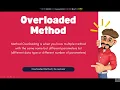 4 Java Programming - Method Overloading