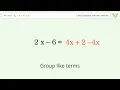 Solve 6x-6 4x 2 Linear Equation Solution Tiger Algebra