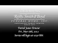 Patrick James Armour Funeral Service