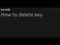 How to delete key - redis