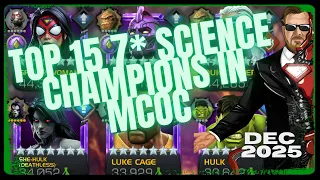 The BEST 15 SCIENCE Champions Ranked December 2025 MCOC Ranking Series Vid 8