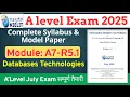NIELIT A Level Module 7 Database Technologies Syllabus Model Paper Overview