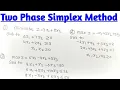 Two Phase Simplex Method Operation Research Two Phase Method in Hindi LPP