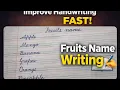 Fruits Name Writing Improve Handwriting Fast Neat Writing Practice