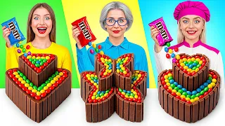 أنا مقابل جدتي في تحدي تحضير الطعام حيل غذائية رائع Bubba DO Challenge 