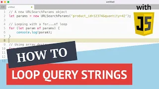 How to loop over URL query string parameters with JavaScript