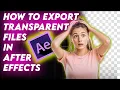 How to Export Transparent Files in After Effects