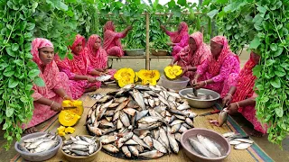 400+ People Feast on Sardine Fish Curry with Pui Shak & Pumpkin | গ্রামবাসীর জন্য বিশাল আয়োজন