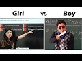 Girl vs Boys Teacher Asking Question - Meme