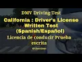 California DMV Driving Test in Spanish 2024 40 Questions Prueba de manejo